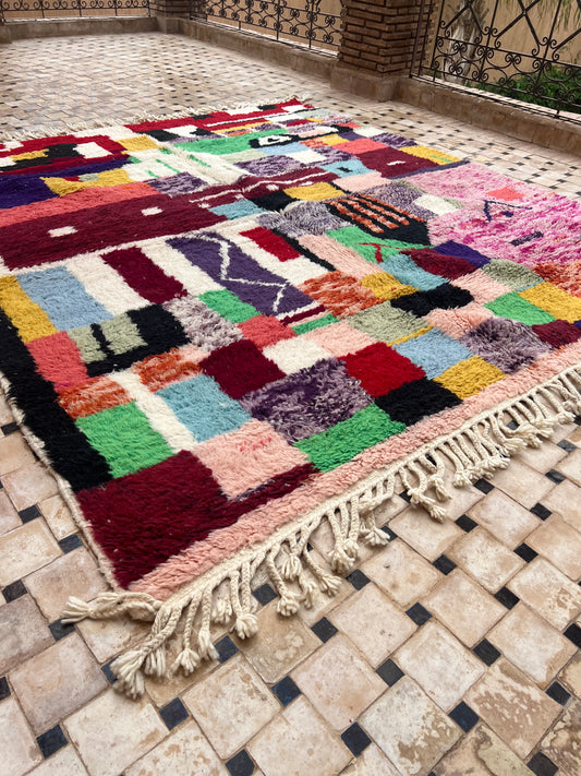 One of a kind rug – Vibrant Authentic Berber Ethnic Wool Rug, 240x220 cm