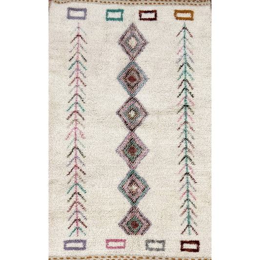 Aourir - Authentiek handgemaakt Marokkaans wollen tapijt, meerdere maten