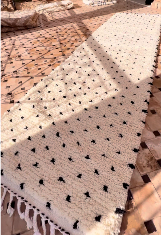 Berber Runner - handcrafted wool hallway rug, 300 x 80 cm