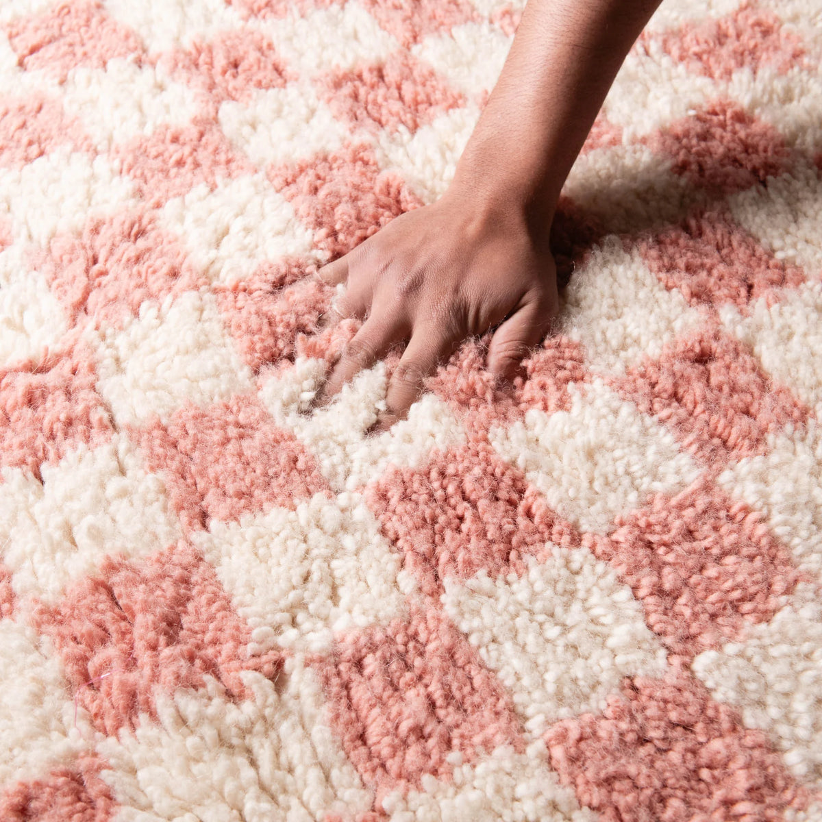 Pink Arabic Rug Marrakesh Checkered Pink Moroccan Rug