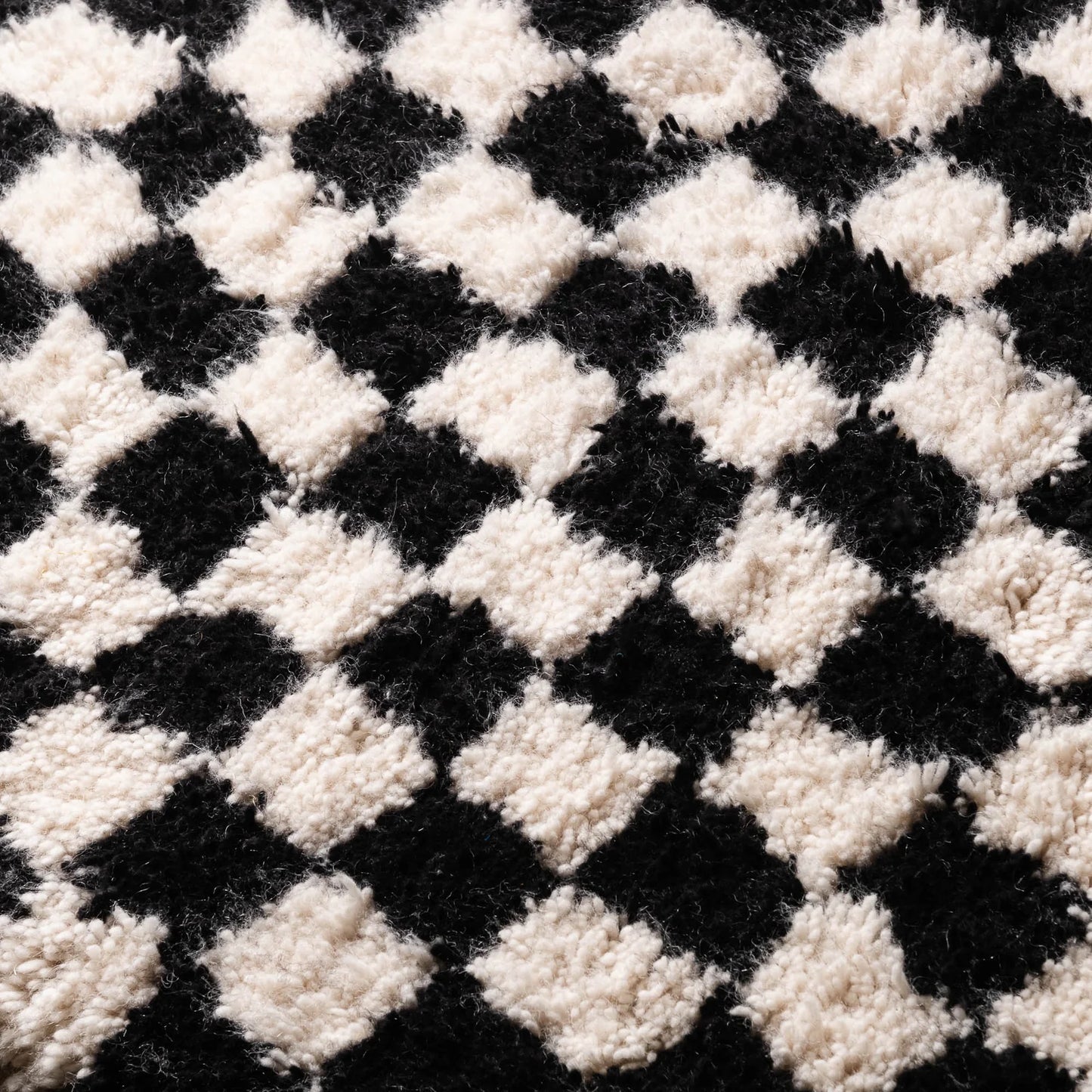 Black and white Moroccan Checkered rug