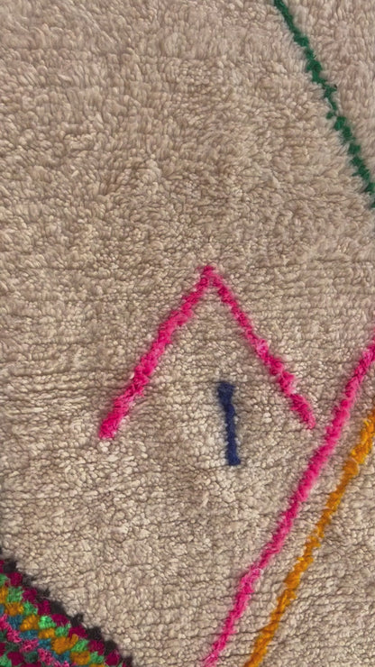 Tapis unique en son genre - Mosaïque berbère – Tapis marocain en laine fabriqué à la main, 300x200 cm