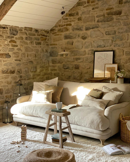 White Minimalist Handmade Moroccan Area Rug in living room