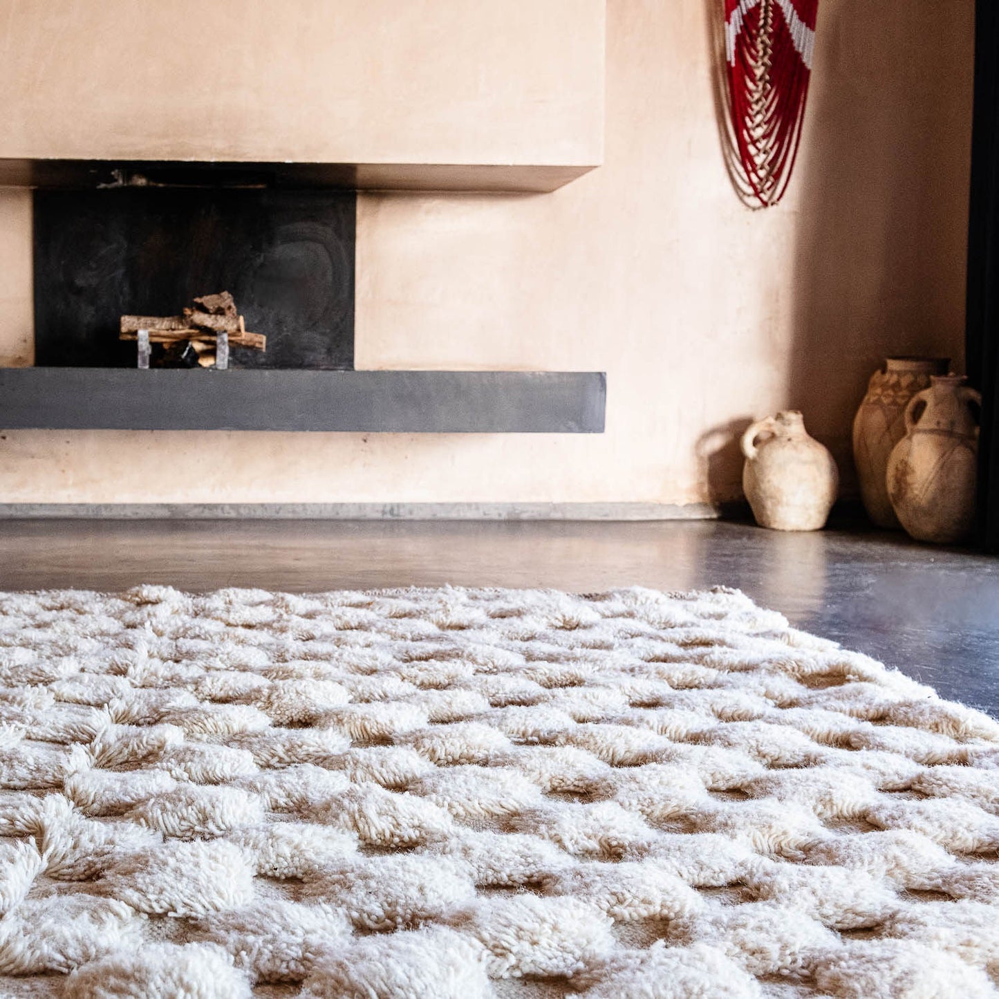 Modern Berber – Handmade White Moroccan Area Rug 