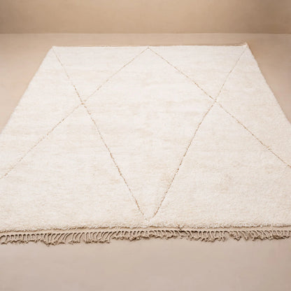 Handmade white Moroccan Rug